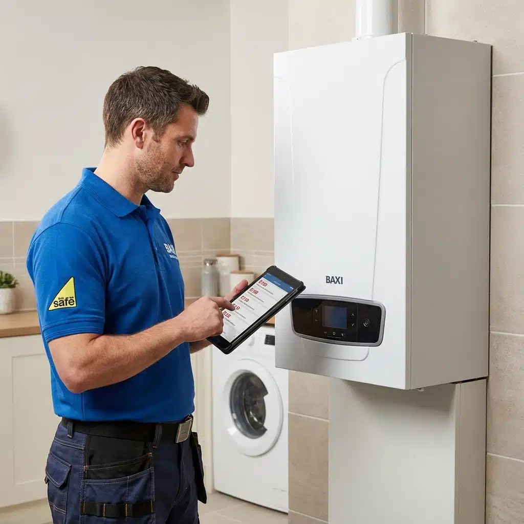 Baxi boiler with engineer working 2